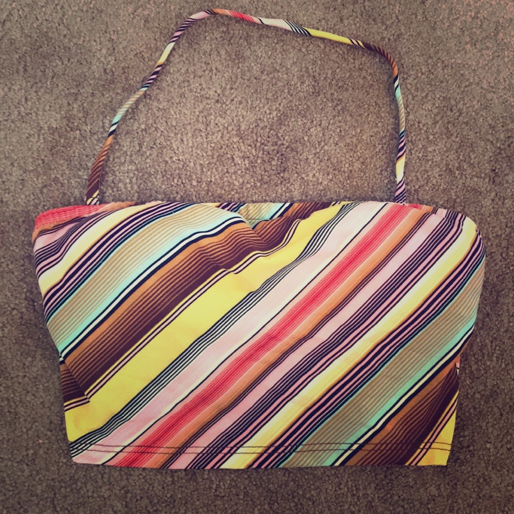 Bandeau Striped Bikini Top